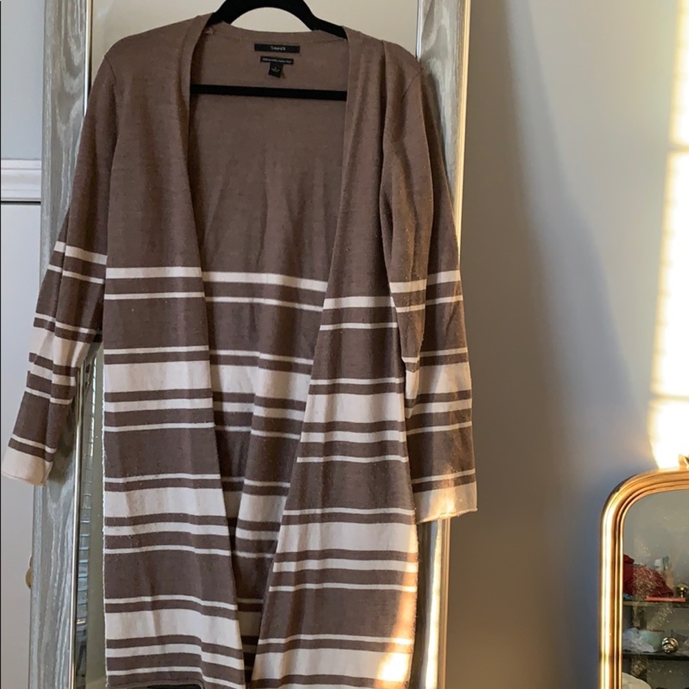 Tan striped cardigan